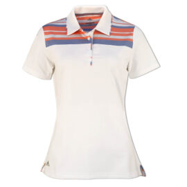 Adidas Ultimate 365 Stripe Polo white/chalk coral Damské trička na golf
